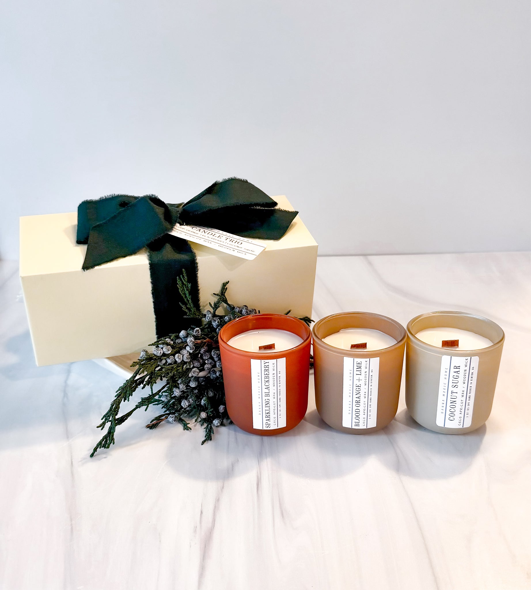 Luxury candle trio | 3oz wooden wick candles