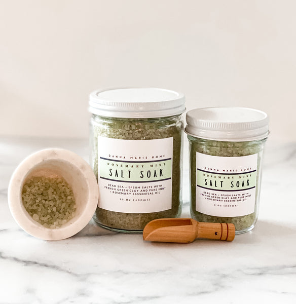 Rosemary & Mint Salt Soak | Bath Salts | Pure Essential Oils